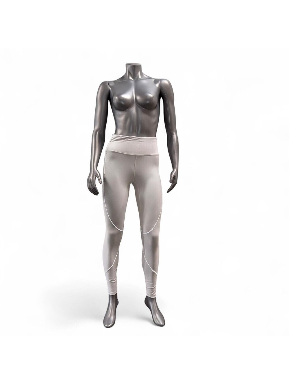 Fabletics Women's Off-White High-Waisted Reflective Activewear Leggings S